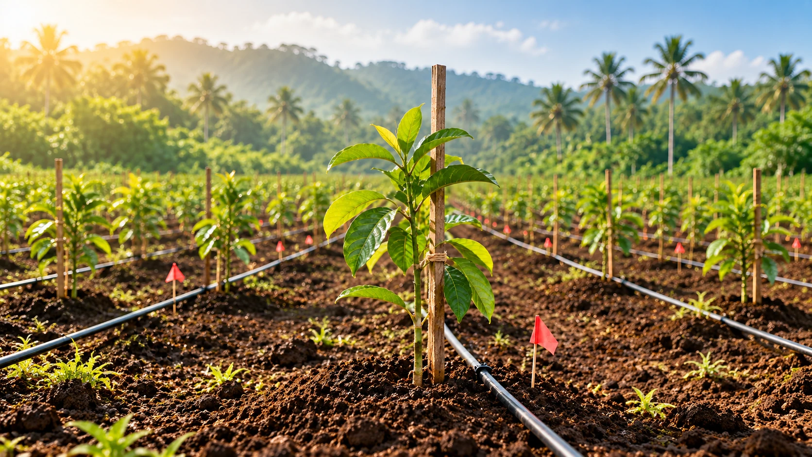 Decorative crop illustration for cultivation project planning